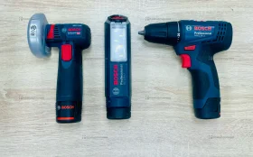 Набор Bosch шуруповерт. Мини ушм. фонарик.