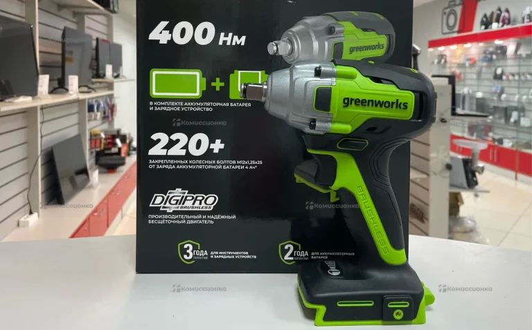 Аккумуляторный ударный гайковерт greenworks GD24IW