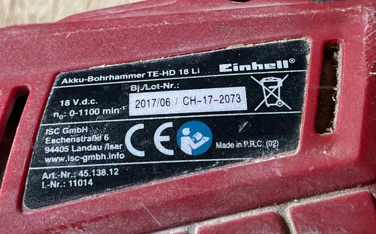 Перфоратор Einhell TE-HD 18 Li 0